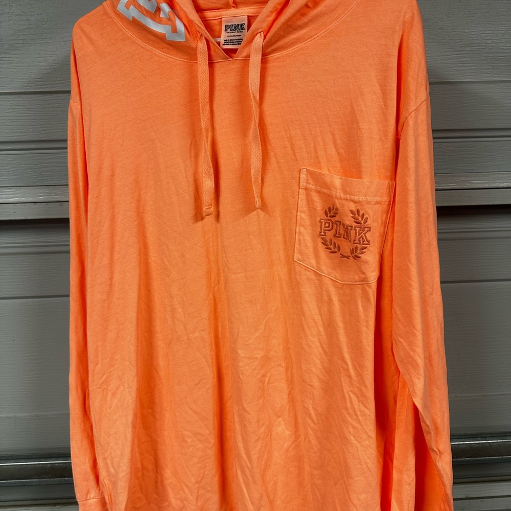 PINK Victoria's Secret Vibrant Orange Hoodie L